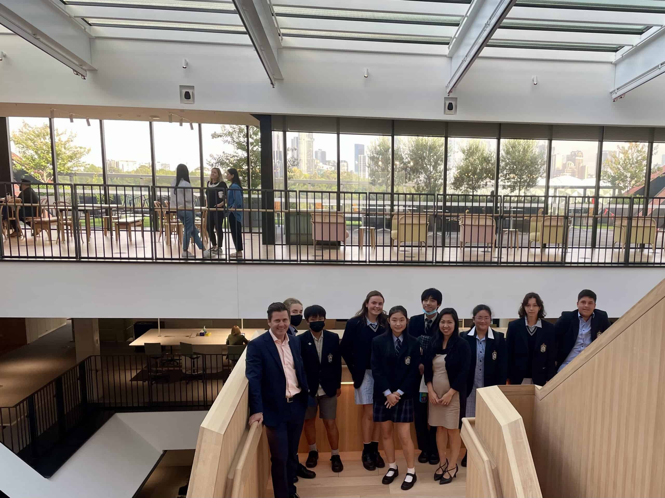 Year 9 students pitching to SEEK