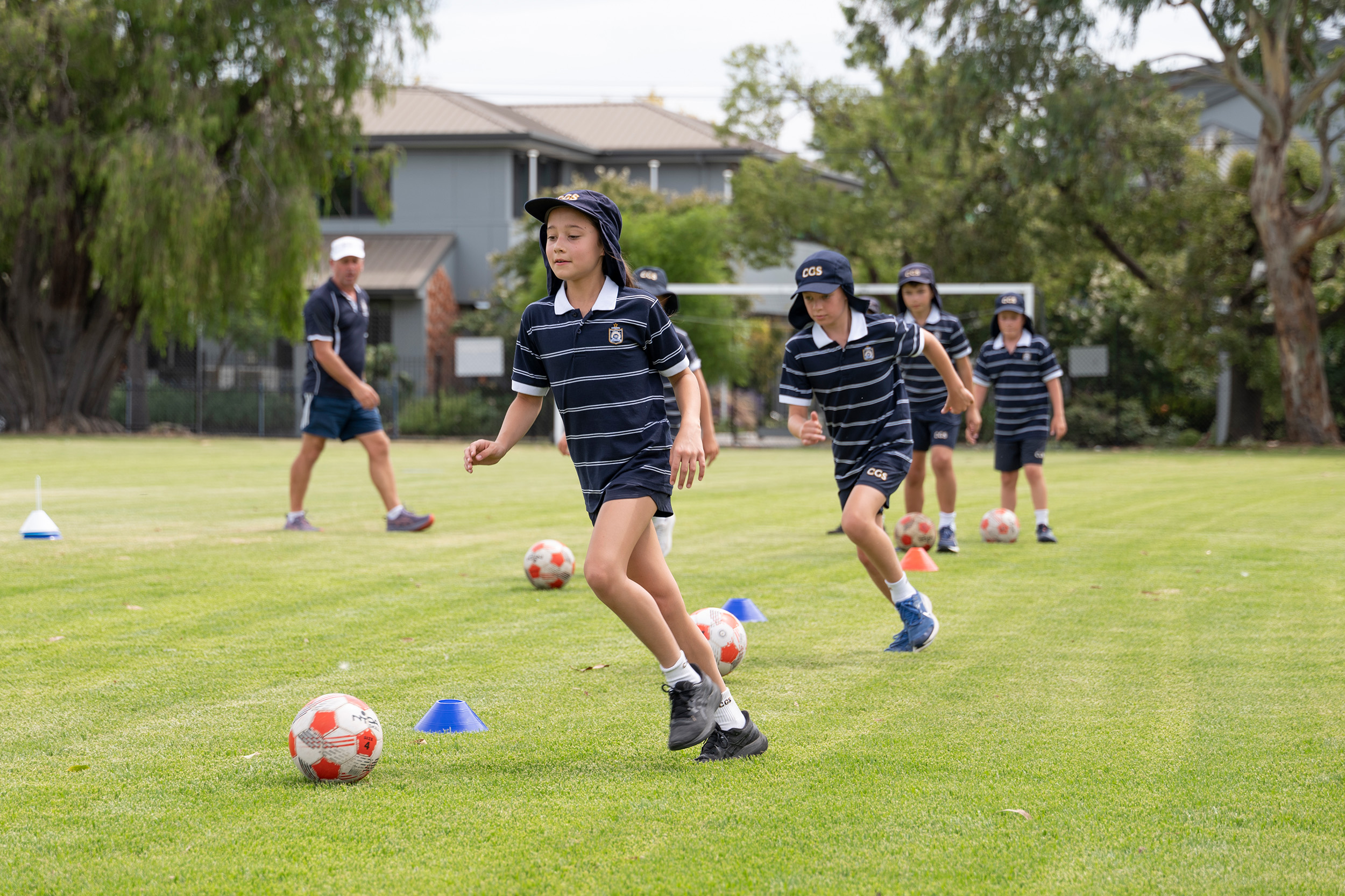 Junior School students at soccer practice